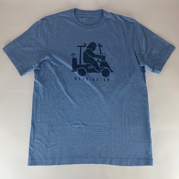 Travis Mathew Golf Washington Blue Short Sleeve Crewneck Shirt Mens Large - Picture 1 of 4